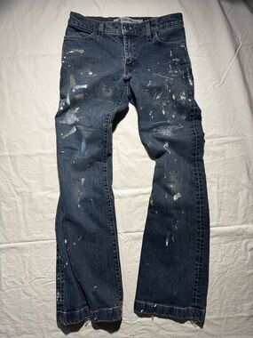 Gap Women’s Long And Lean Paint Splatter Jeans Size 4R Retro 80's
